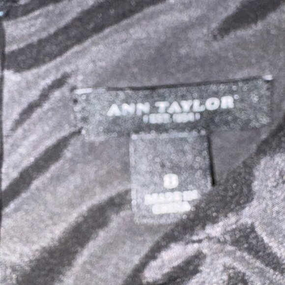 Ann Taylor Dress Black Green S/S Silk Stretch Career Christmas New Years Sz 8 - Picture 7 of 10
